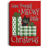 Meowy Little Christmas Portrait Canvas Wall Art