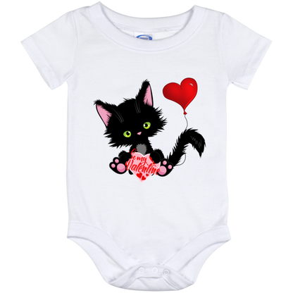 Lucky the Black Cat with Valentine Baby Bodysuits