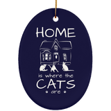 Home is Where the Cats Are Ceramic Ornaments in 4 Shapes