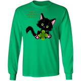 Lucky the Black Cat with Shamrock LS Ultra Cotton T-Shirt