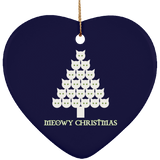 Meowy White Christmas Ceramic Ornaments in 4 Shapes