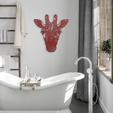 Giraffe Face Metal Wall Art