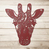 Giraffe Face Metal Wall Art