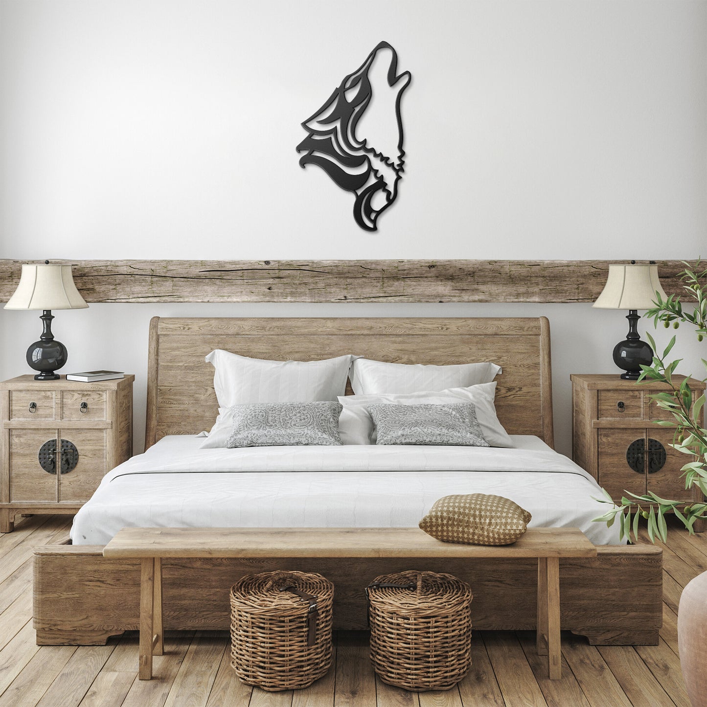 Howling Wolf Metal Wall Art