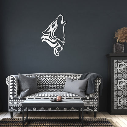 Howling Wolf Metal Wall Art