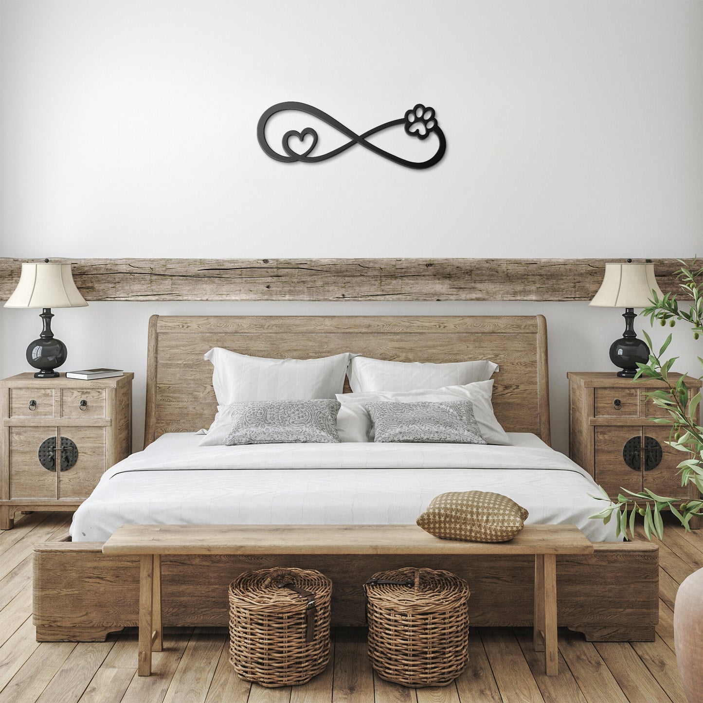 Infinity Cat Paw Print - Metal Wall Art