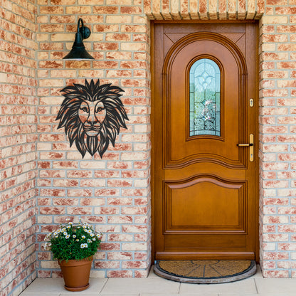 Lion Face Metal Wall Art