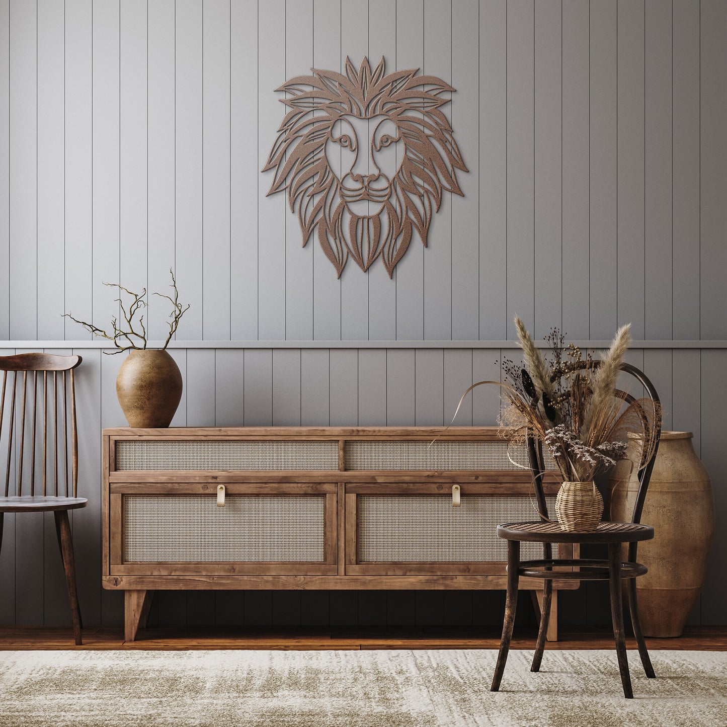 Lion Face Metal Wall Art