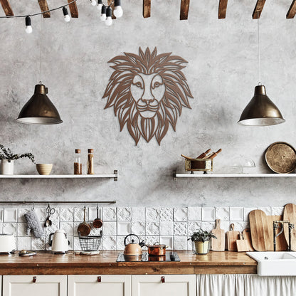 Lion Face Metal Wall Art