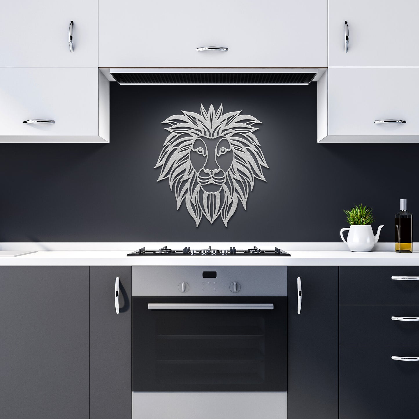 Lion Face Metal Wall Art