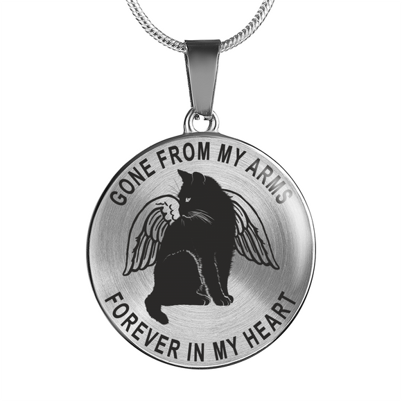 Forever in My Heart Cat Memorial Pendant Necklace or Bangle Bracelet