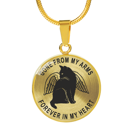 Forever in My Heart Cat Memorial Pendant Necklace or Bangle Bracelet