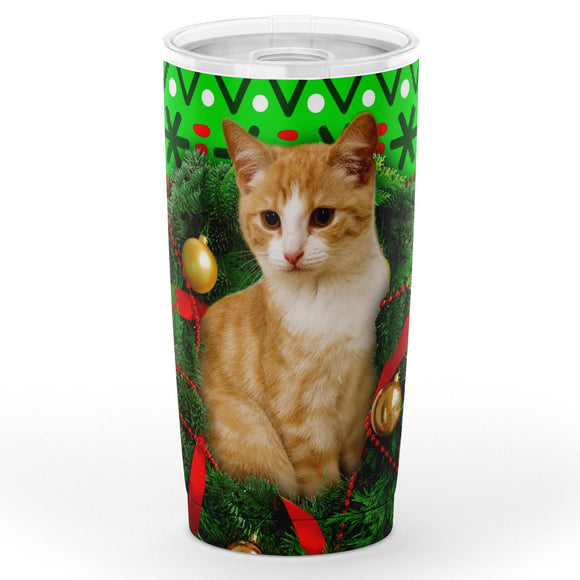 Orange Tabby Cat Christmas Travel Mug