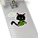 Lucky the Black Cat with Shamrock - Kiss-Cut Stickers
