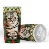 Scottish Fold Cat Christmas Travel Mug