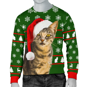 Santa Tabby Mens Christmas Sweater