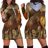 Stampeding Horses Hoodie Dress
