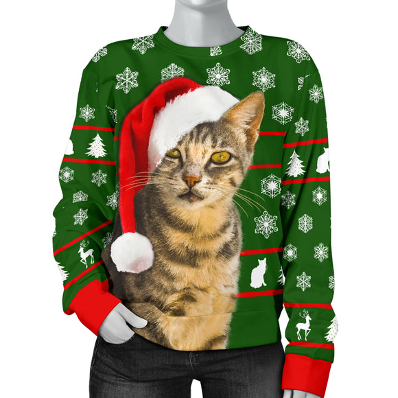 Santa Tabby Women's Christmas Sweater