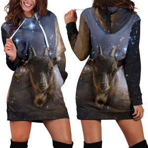Galaxy Goat Hoodie Dress