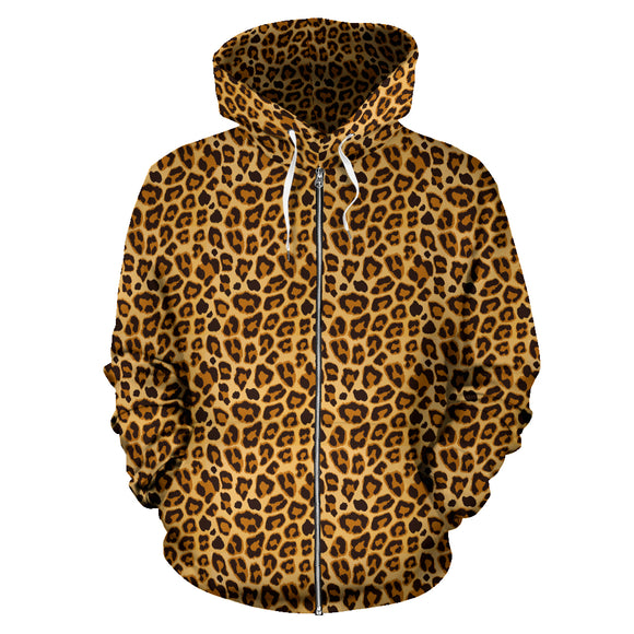 Leopard Print - Zip Up Hoodie