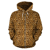 Leopard Print - Zip Up Hoodie