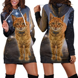 Galaxy Cat Hoodie Dress