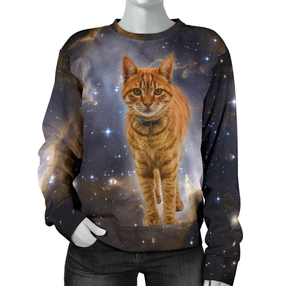 Galaxy Cat Womens Sweater