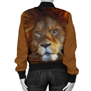 Lion Face Womens Bomber Jacket