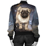 Galaxy Pug Womens Bomber Jacket