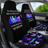 They Need Me - Blue Cats - Car Seat Covers