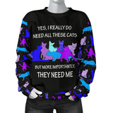 They Need Me - Blue Cats Womens Sweater