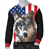 Wolf Face Flag Mens Sweater
