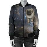 Galaxy Pug Womens Bomber Jacket