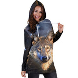 Galaxy Wolf Hoodie Dress