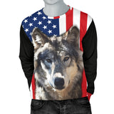 Wolf Face Flag Mens Sweater