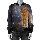 Galaxy Cat Womens Bomber Jacket