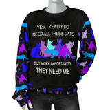 They Need Me - Blue Cats Womens Sweater