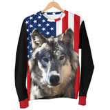 Wolf Face Flag Mens Sweater