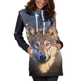 Galaxy Wolf Hoodie Dress