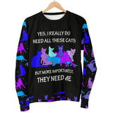 They Need Me - Blue Cats Womens Sweater