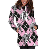 Elephant Argyle Hoodie Dress