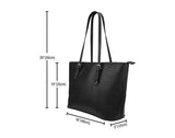 Black Panther Print Leather Tote Bag